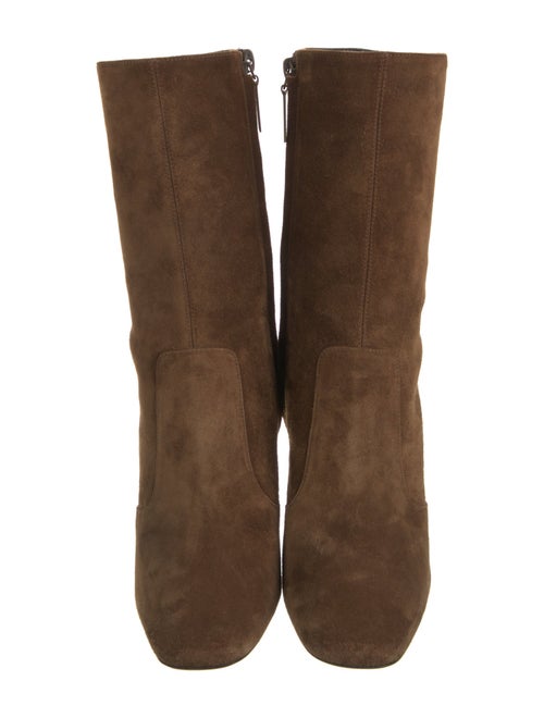 Saint Laurent Suede Leather Trim Embellishment Sock Boots