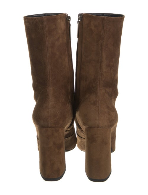 Saint Laurent Suede Leather Trim Embellishment Sock Boots