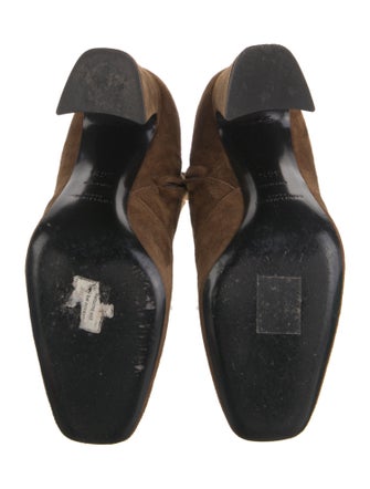 Saint Laurent Suede Leather Trim Embellishment Sock Boots