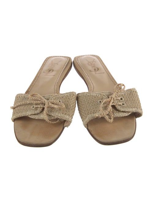 Saint Laurent Straw Braided Accents Slides