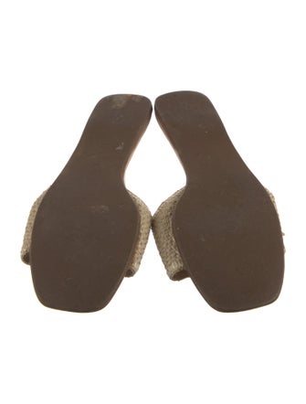 Saint Laurent Straw Braided Accents Slides