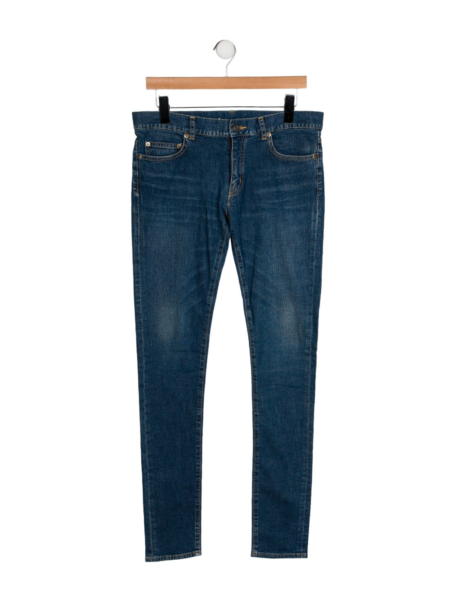 Saint Laurent Mid-Rise Skinny Leg Jeans