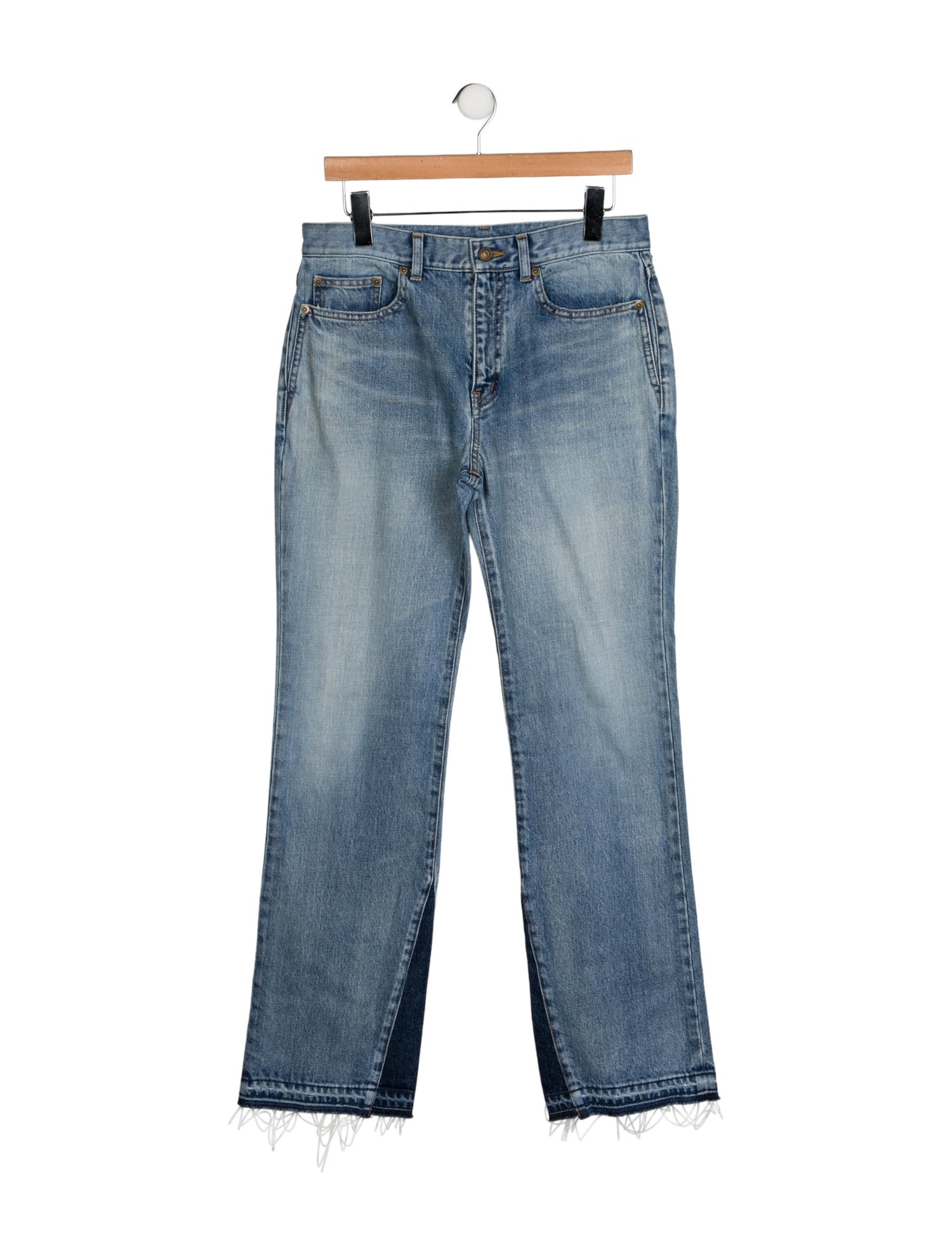 Saint Laurent Mid-Rise Wide Leg Jeans