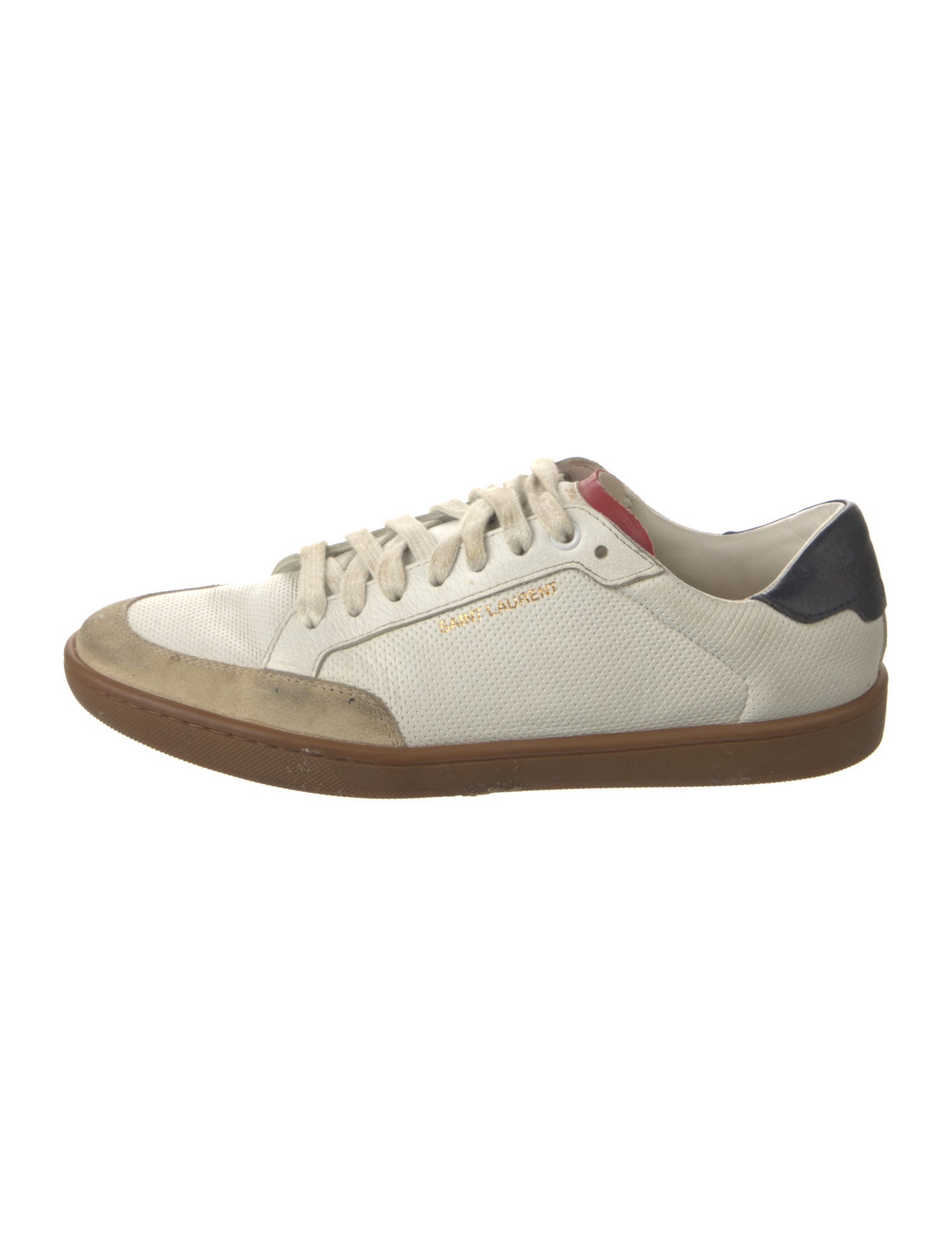 Saint Laurent Leather Colorblock Pattern Sneakers