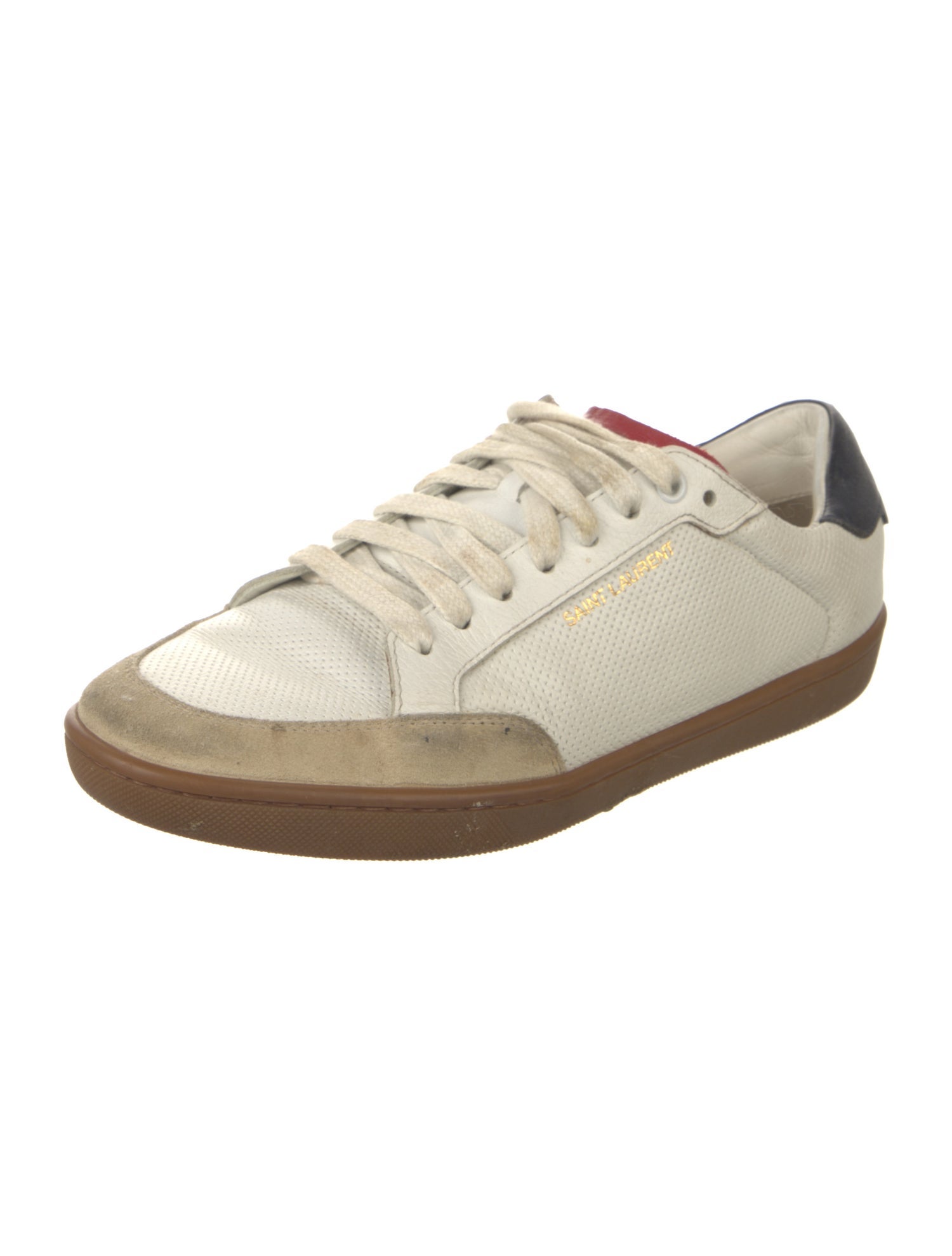 Saint Laurent Leather Colorblock Pattern Sneakers