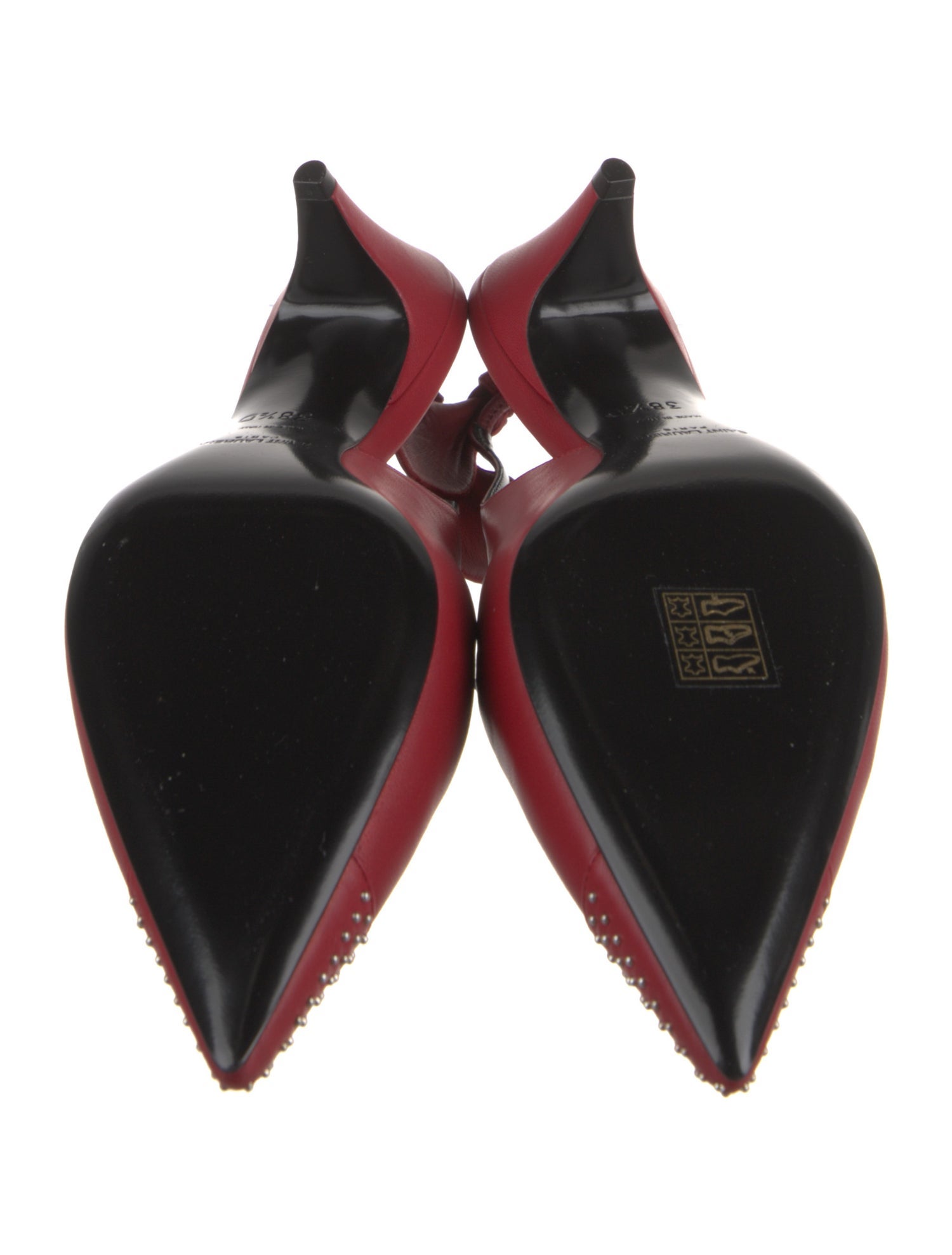 Saint Laurent Leather Bow Accents Slingback Pumps