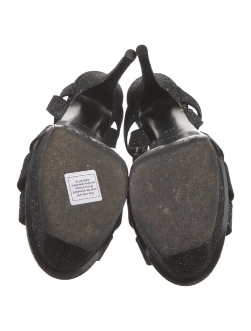 Saint Laurent Glitter Glitter Accents T-Strap Sandals