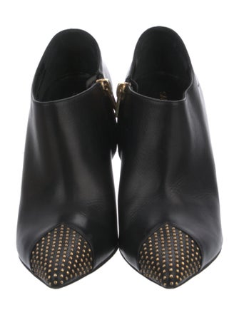 Saint Laurent Leather Studded Accents Boots
