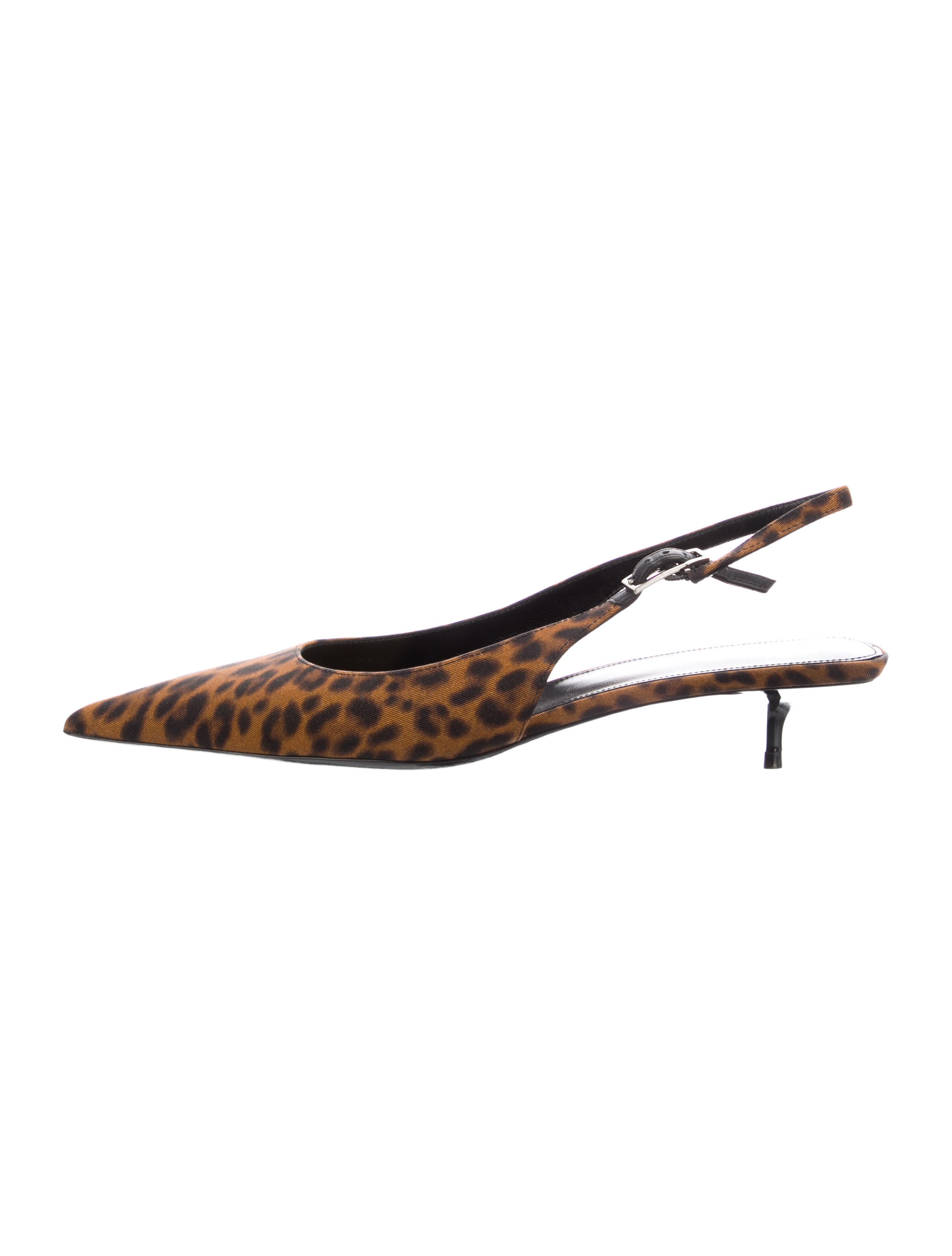 Saint Laurent Suede Animal Print Slingback Pumps w/ Tags