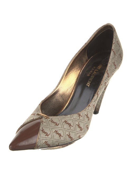 Saint Laurent Canvas Printed Pumps