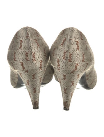 Saint Laurent Canvas Printed Pumps