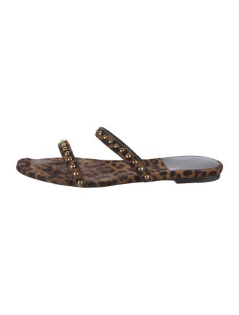 Saint Laurent Ponyhair Animal Print Slides
