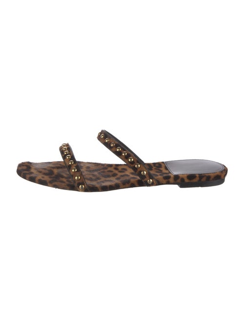 Saint Laurent Ponyhair Animal Print Slides