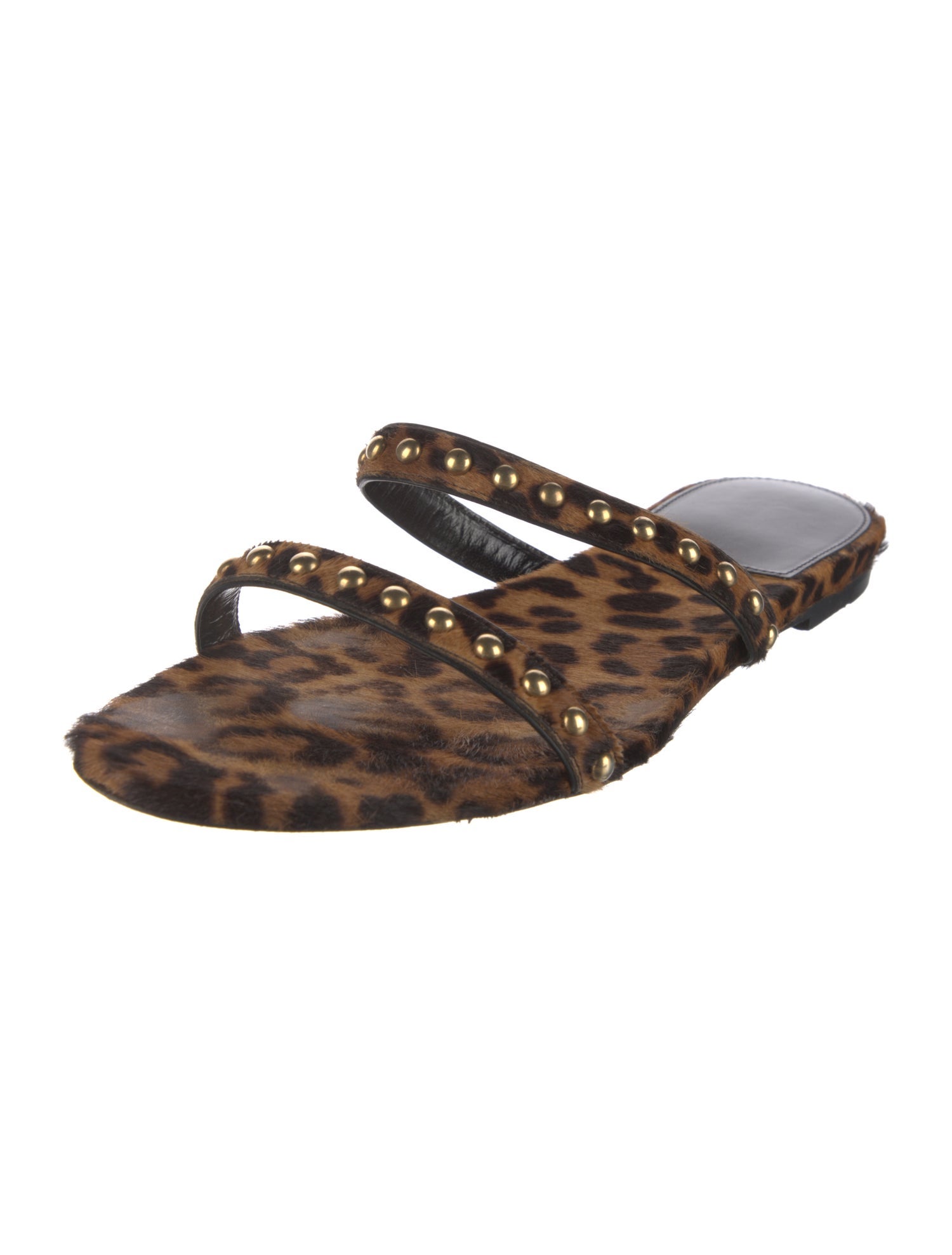 Saint Laurent Ponyhair Animal Print Slides