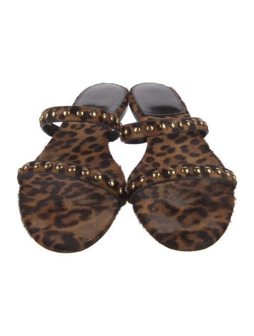 Saint Laurent Ponyhair Animal Print Slides