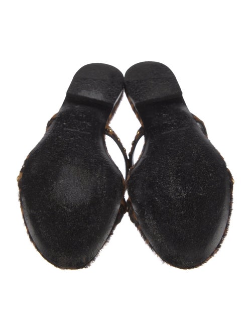 Saint Laurent Ponyhair Animal Print Slides