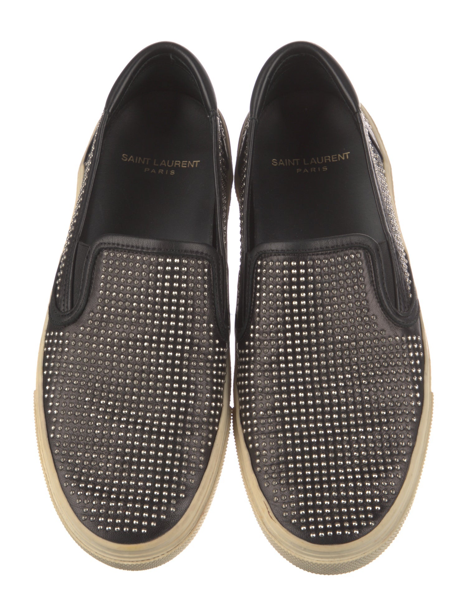 Saint Laurent Leather Colorblock Pattern Sneakers