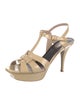 Saint Laurent Patent Leather T-Strap Sandals