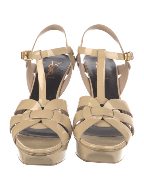 Saint Laurent Patent Leather T-Strap Sandals