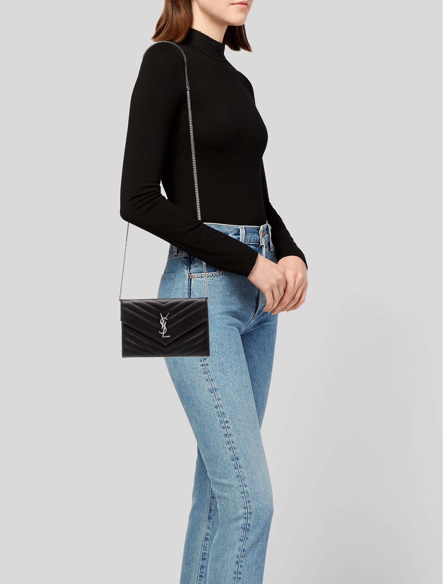 Saint Laurent Leather Envelope Mini