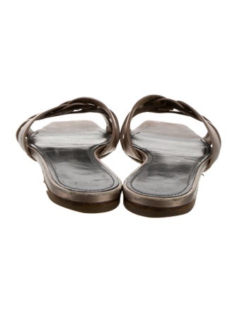 Saint Laurent Leather Cutout Accent Slides