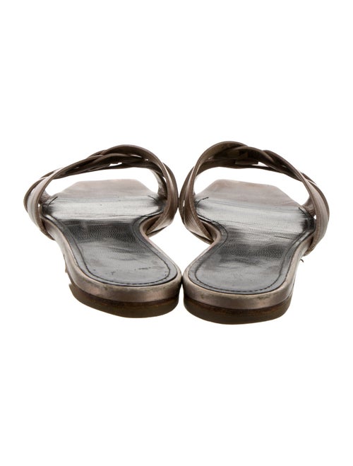 Saint Laurent Leather Cutout Accent Slides