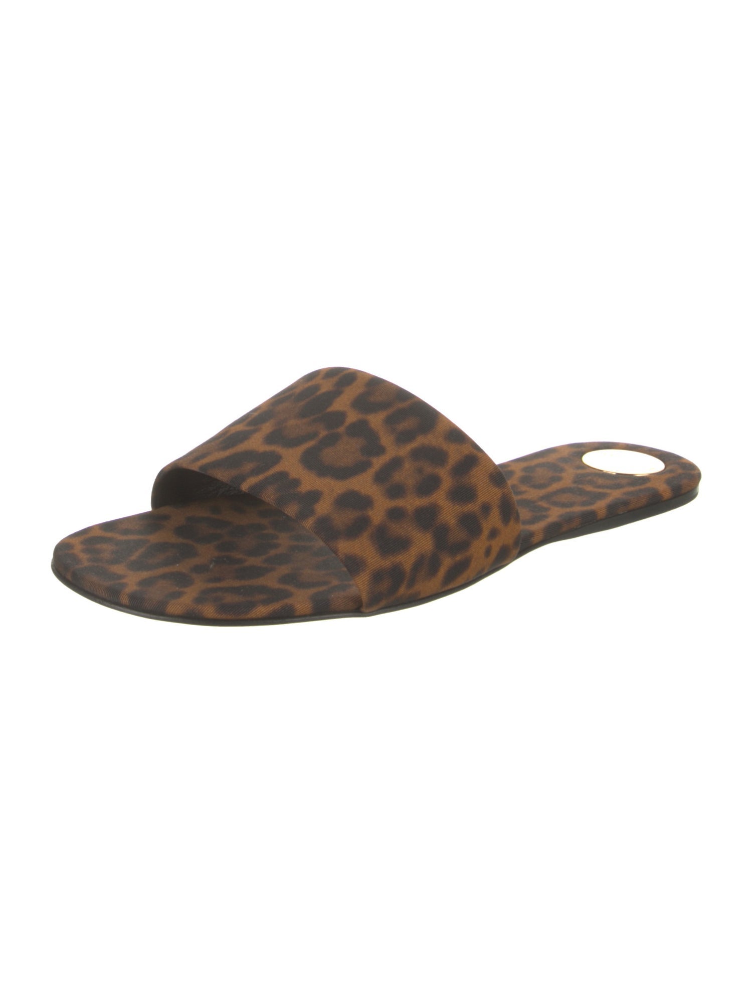 Saint Laurent Satin Animal Print Slides