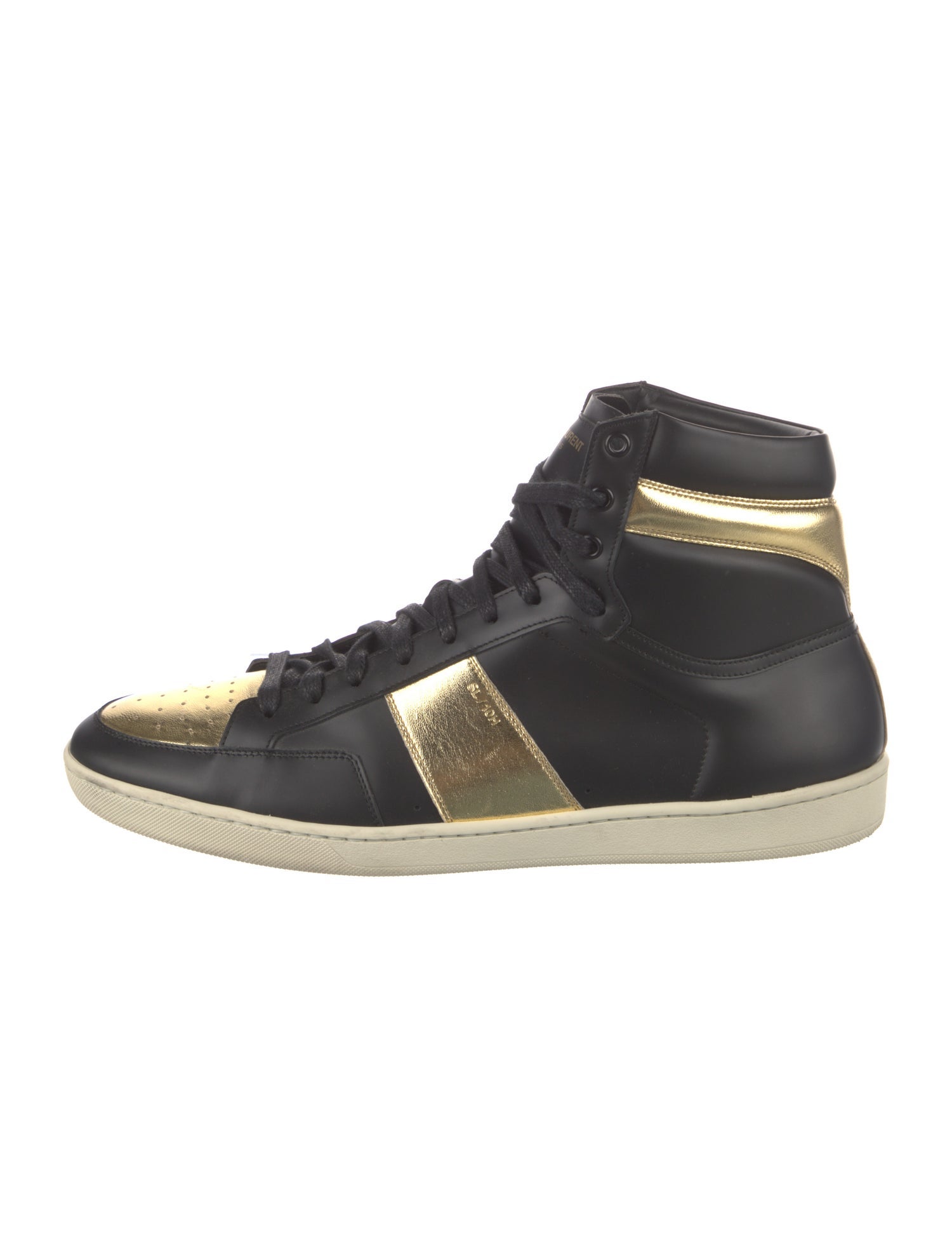 Saint Laurent Leather Colorblock Pattern Sneakers