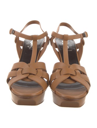 Saint Laurent Leather T-Strap Sandals
