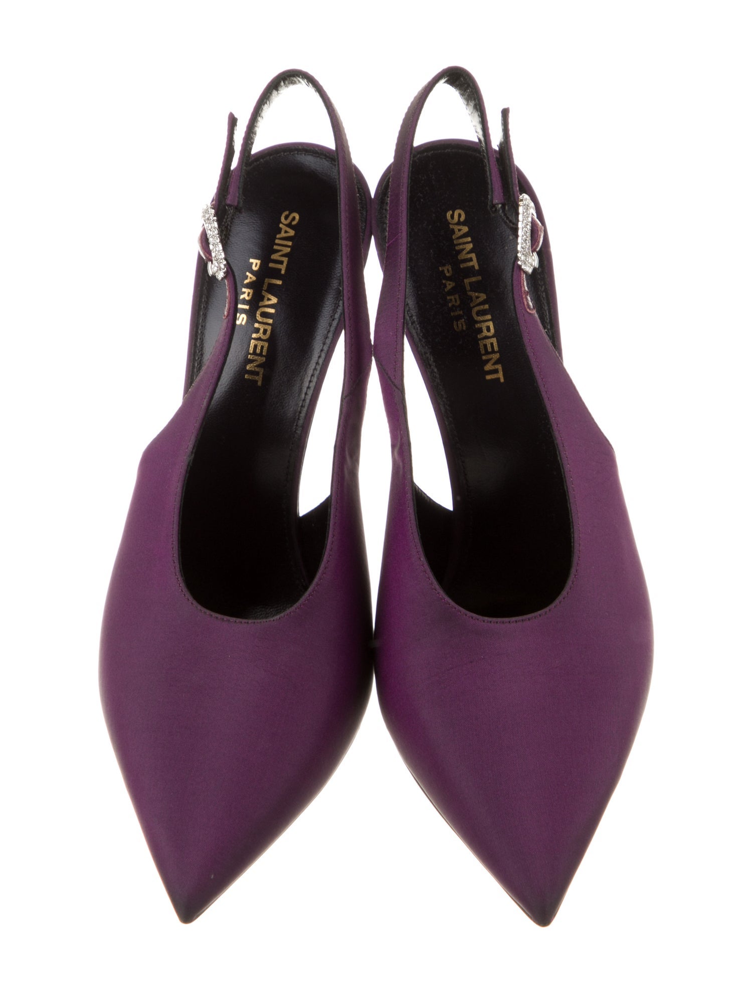 Saint Laurent Crystal Embellishments Slingback Pumps