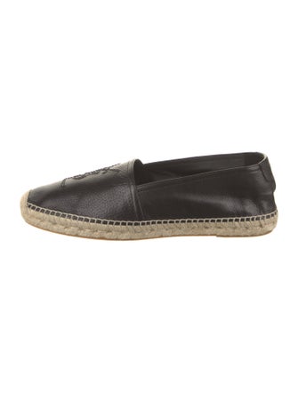 Saint Laurent Leather Embroidered Accent Espadrilles
