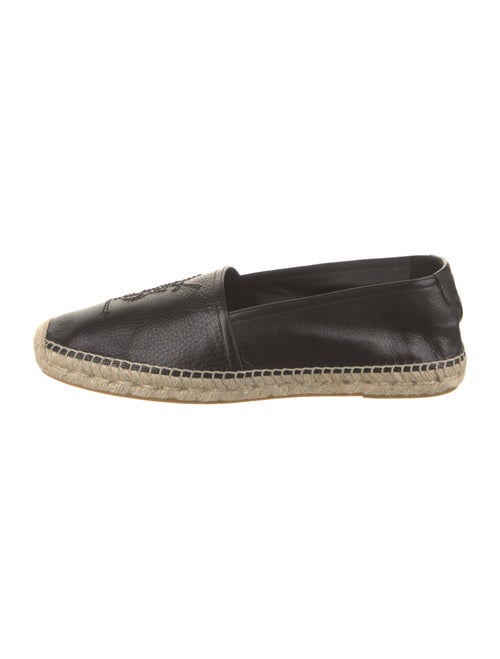 Saint Laurent Leather Embroidered Accent Espadrilles