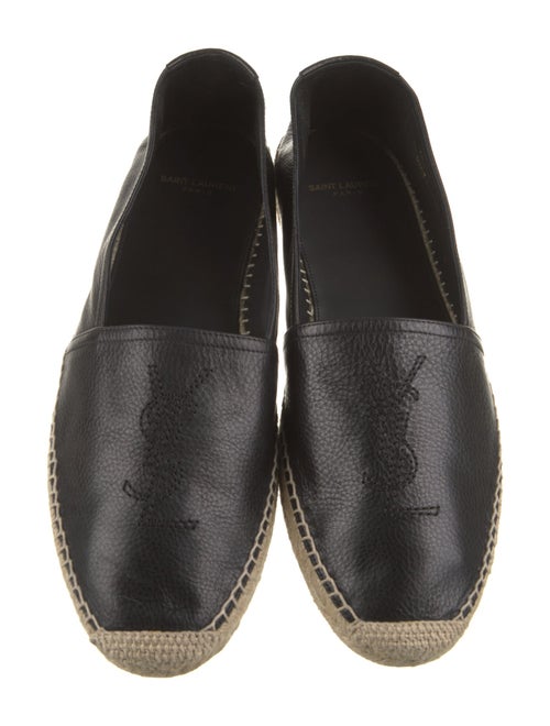 Saint Laurent Leather Embroidered Accent Espadrilles