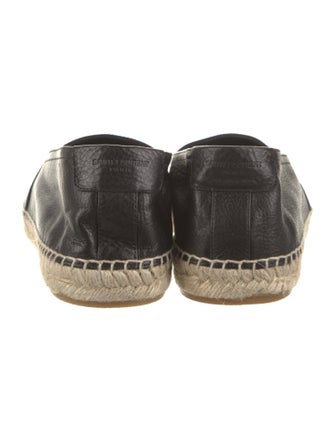 Saint Laurent Leather Embroidered Accent Espadrilles
