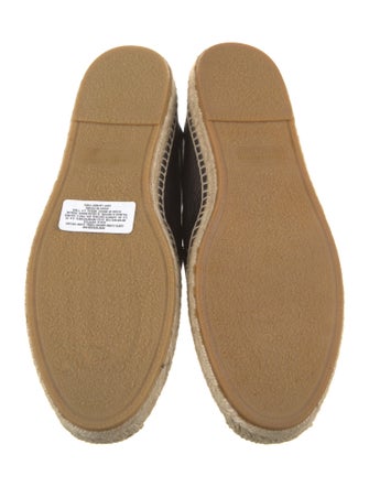 Saint Laurent Leather Embroidered Accent Espadrilles