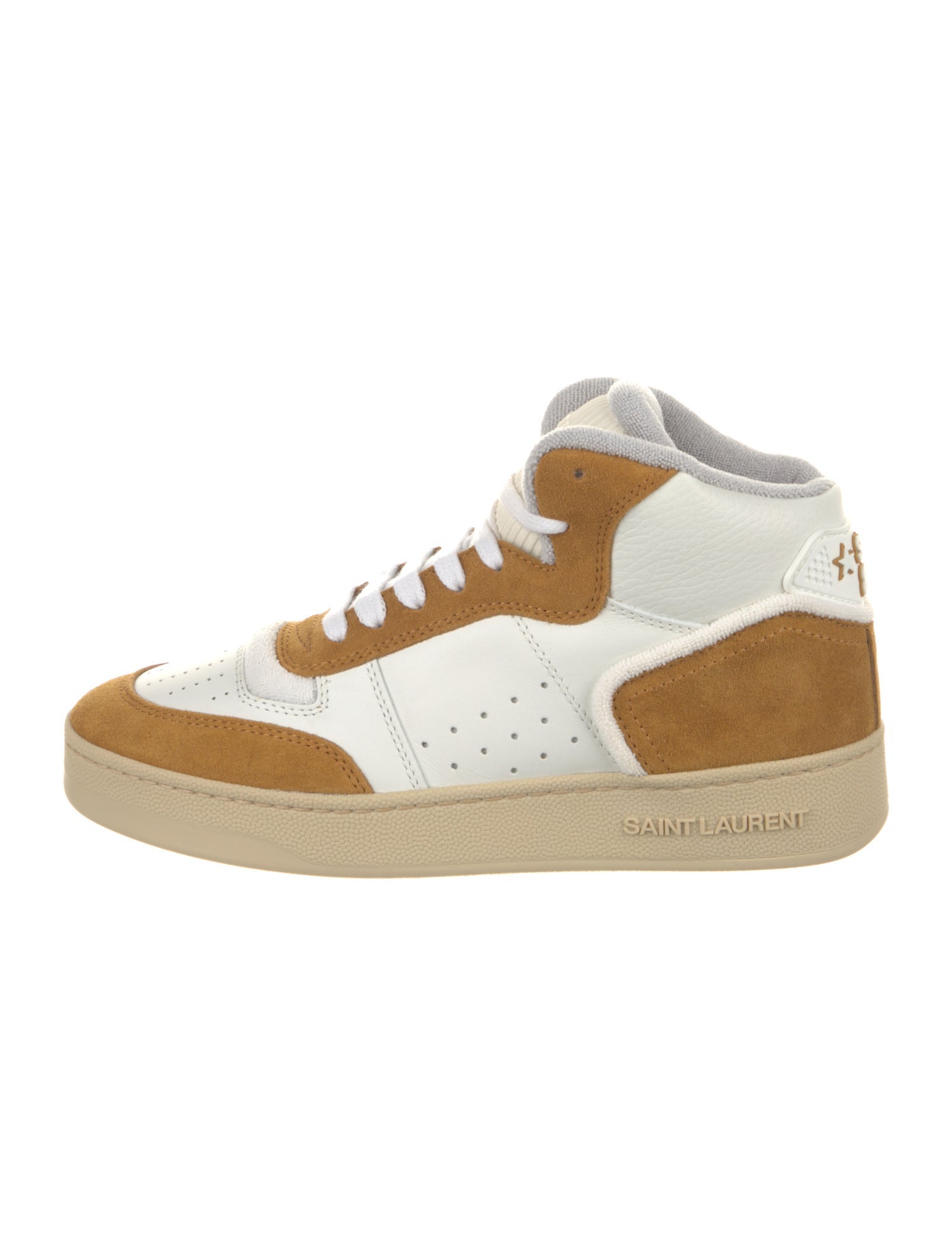 Saint Laurent Leather Colorblock Pattern Sneakers