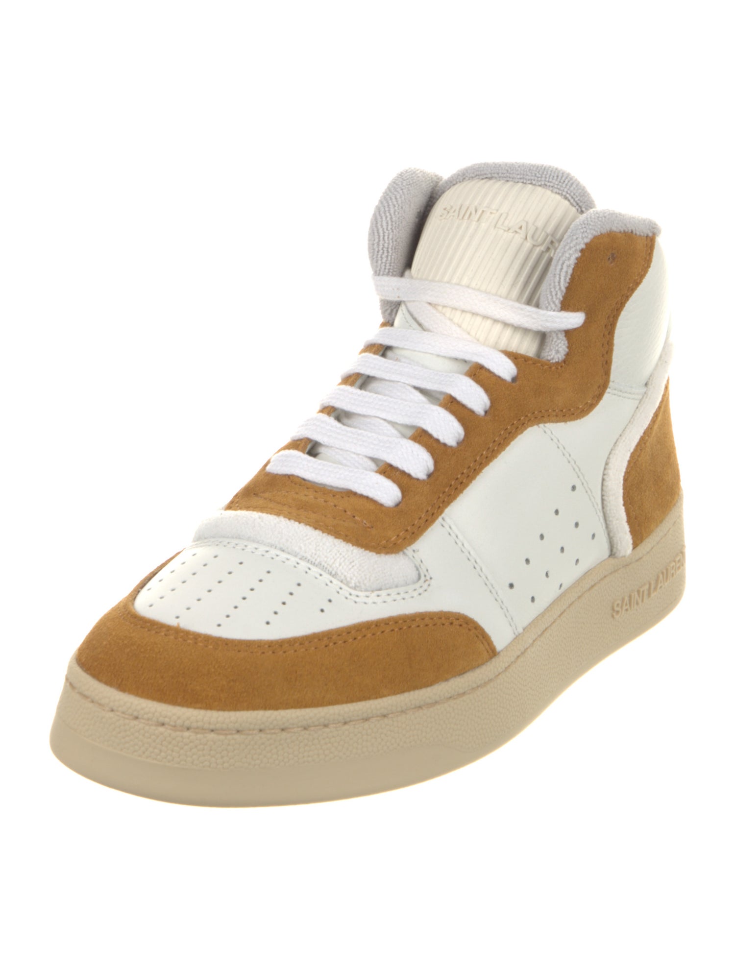 Saint Laurent Leather Colorblock Pattern Sneakers