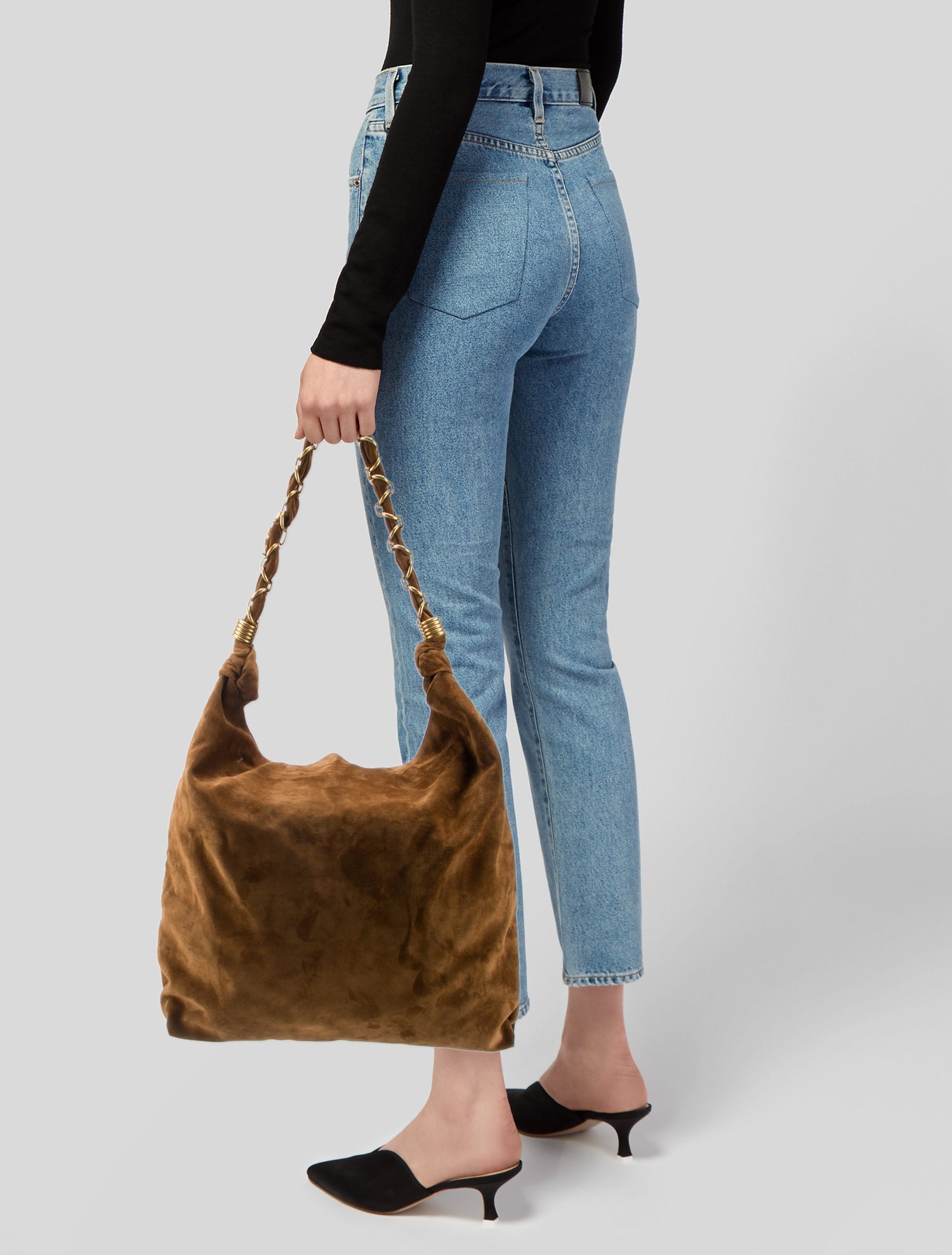 Saint Laurent Suede Sac Flat 2025