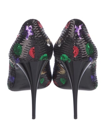 Saint Laurent Sequins Printed Pumps