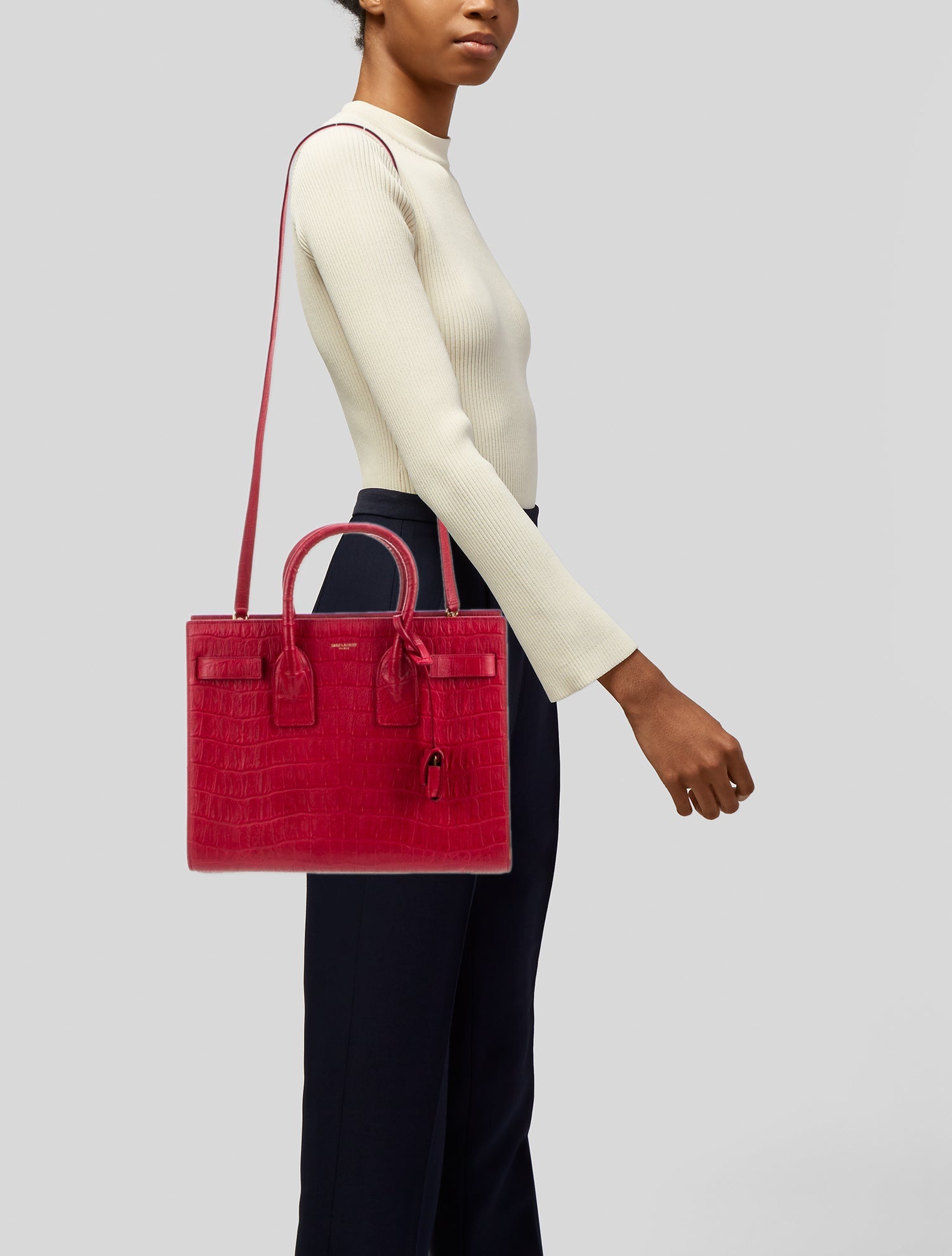 Saint Laurent Leather Sac De Jour Small