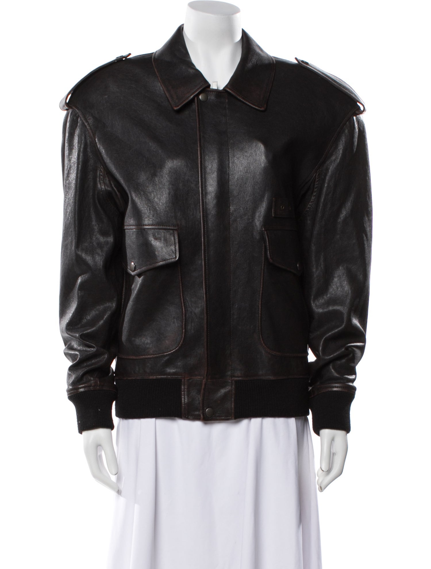 Saint Laurent 2023 Lamb Leather Bomber Jacket