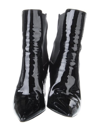 Saint Laurent Signature Logo Patent Leather Boots