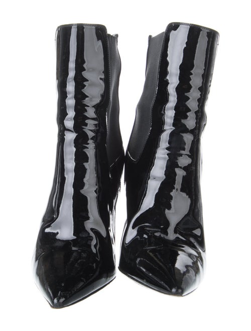 Saint Laurent Signature Logo Patent Leather Boots