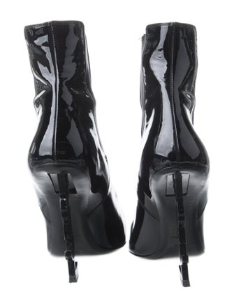 Saint Laurent Signature Logo Patent Leather Boots