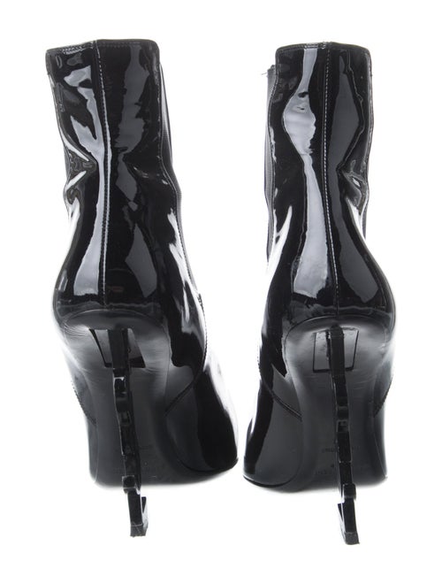 Saint Laurent Signature Logo Patent Leather Boots