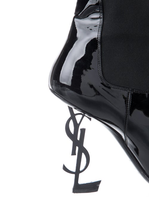 Saint Laurent Signature Logo Patent Leather Boots