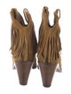 Saint Laurent Suede Fringe Trim Accent Western Boots