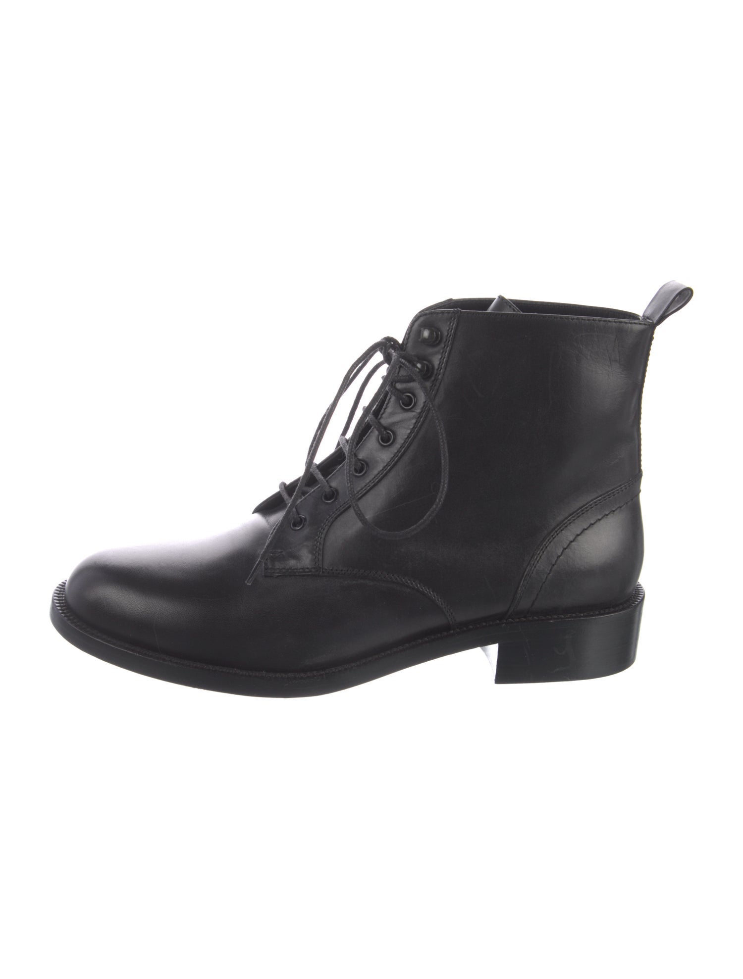 Saint Laurent Leather Lace-Up Boots