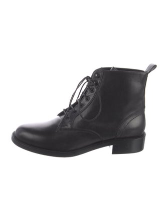 Saint Laurent Leather Lace-Up Boots