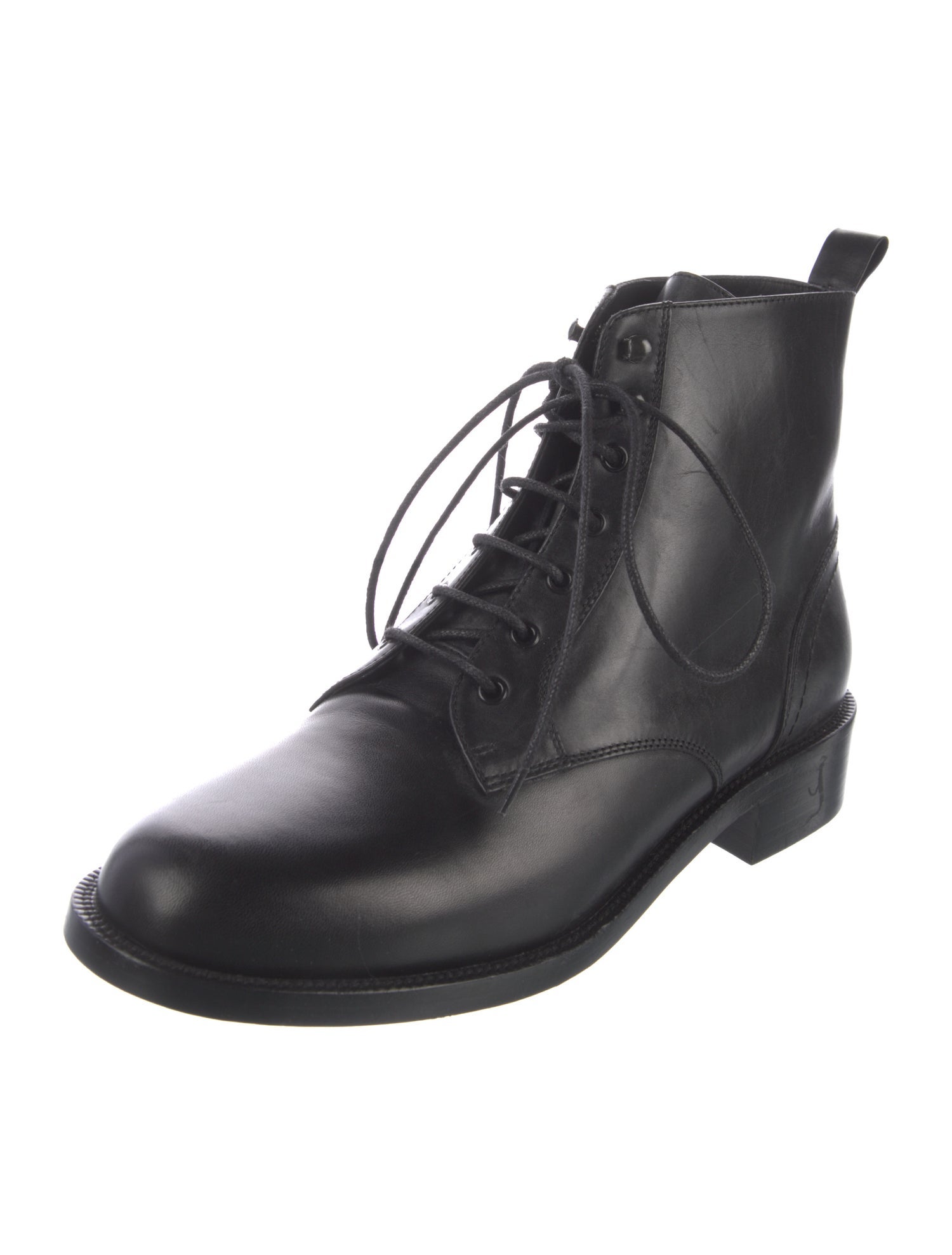 Saint Laurent Leather Lace-Up Boots